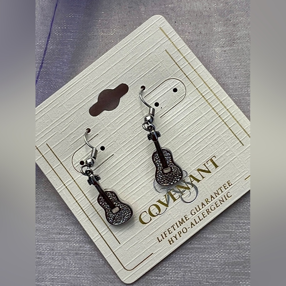 Covenant Guitar Earrings lifetime warranty see photo